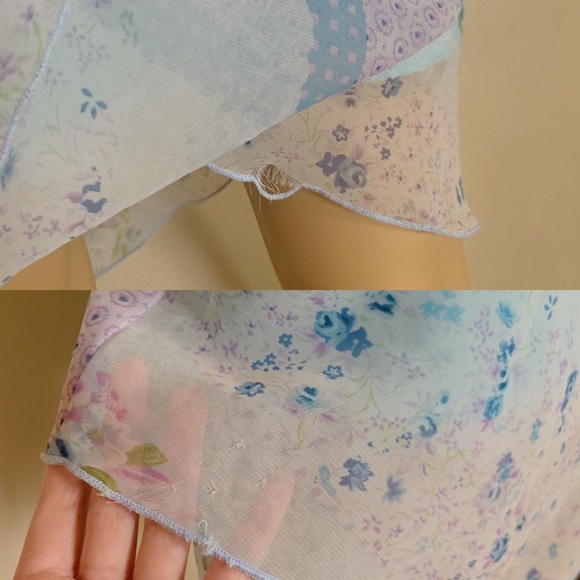 floral blue midi skirt🫐 - Picture 3 of 3